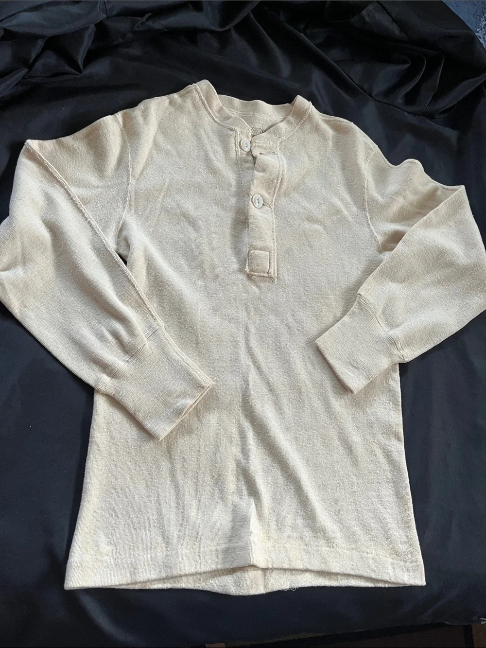 Vtg Military Henley Shirt  Undershirt Wool Blend Thermal Workwear Uniform S/M